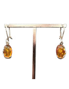 Boucles Ambre Ovales Argent 925