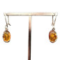 Boucles Ambre Ovales Argent 925