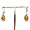 Boucles Ambre Ovales Argent 925