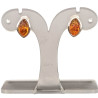 Boucles Ambre Ovales Argent  à Clips