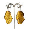 Boucles Ambre brute polie Argent 925