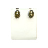 Boucles Ambre Vert Ovales Argent 925 Clou