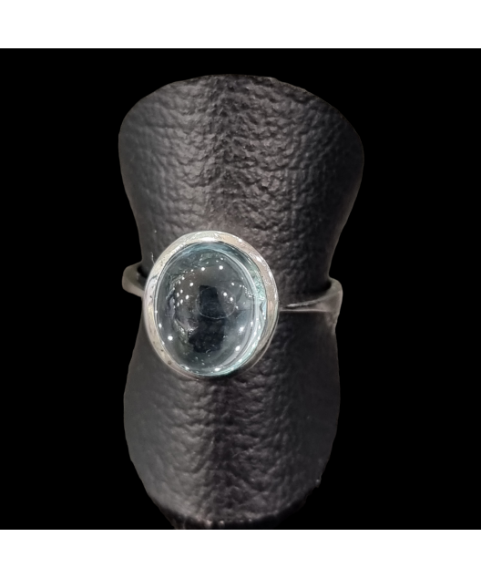 Bague Topaze bleue argent 925 Taille 58