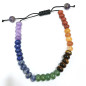 Bracelet 7 Chakras Donuts 6mm sur Cordon Réglable