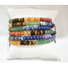 Bracelet 7 Chakras Donuts 6mm sur Cordon Réglable