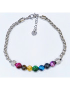 Bracelet 7 Chakras Acier Inox avec Fermoir 19 + 5 cm