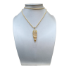 Pendentif Jaspe Paysage 5 cm sur Chaîne Plaquée Or et Cordon 76 cm