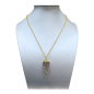 Pendentif Quartz Fumé 5 cm sur Chaîne Plaquée Or 60 cm