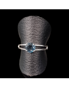 Bague Topaze bleue argent 925 Taille 54