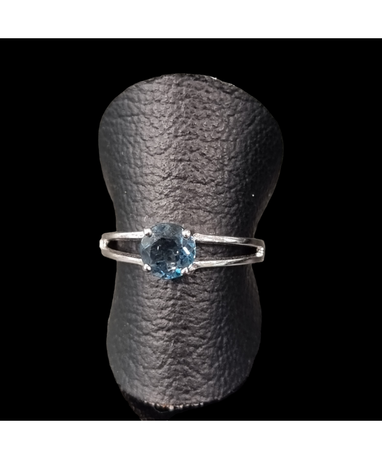 Bague Topaze bleue argent 925 Taille 54