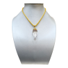 Pendentif Quartz Rose Clair 5 cm sur Chaîne Plaquée Or 40 cm