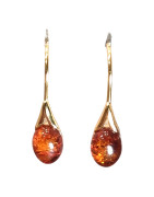Boucles Ambre Gouttes plaquées or