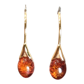 Boucles Ambre Gouttes plaquées or