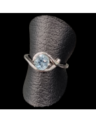 Bague Topaze bleue argent 925 Taille 54
