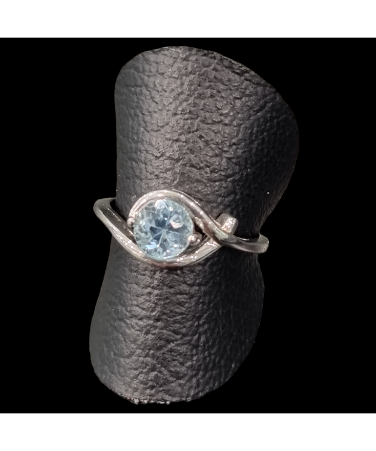 Bague Topaze bleue argent 925 Taille 54