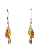 Boucles Ambre trois couleurs Argent 925