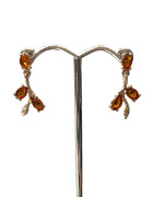 Boucles Ambre feuilles Argent 925