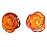 Boucles Ambre fleurs Argent 925