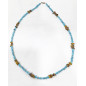 Collier Turquoise et Œil de Tigre Baroque Longueur 50 cm
