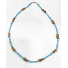 Collier Turquoise et Œil de Tigre Baroque Longueur 50 cm