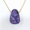 Pendentif Charoïte sur Chaîne Plaquée Or 42+ 5 cm