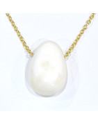 Pendentif Coquille de Bénitier ( Tricdane Géant) sur Chaîne Plaquée or 42 + 2 cm