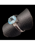 Bague Topaze bleue argent 925 Taille 56