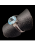 Bague Topaze bleue argent 925 Taille 56