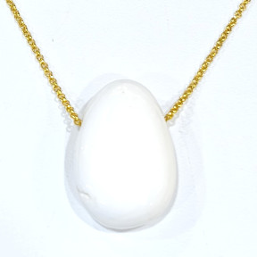 Pendentif Coquille de Bénitier ( Tricdane Géant) sur Chaîne Plaquée or 42 + 5 cm