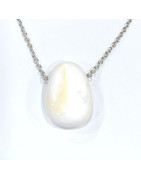 Pendentif Coquille de Bénitier ( Tricdane Géant) sur Chaîne Acier inox 42 + 5 cm