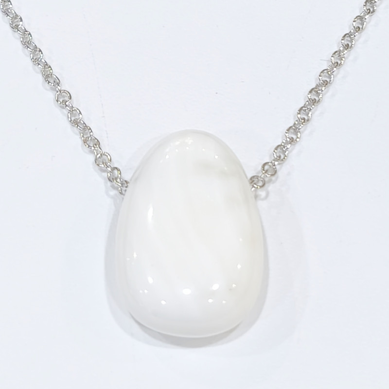Pendentif Coquille de Bénitier ( Tricdane Géant) sur Chaîne Acier inox 42 + 5 cm