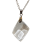 Pendentif Cristal de Roche Losange sur Chaîne Acier Inox 21 + 2 cm