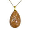 Pendentif Quartz Hématoïde sur Chaîne Plaquée or Rose 38 + 6 cm