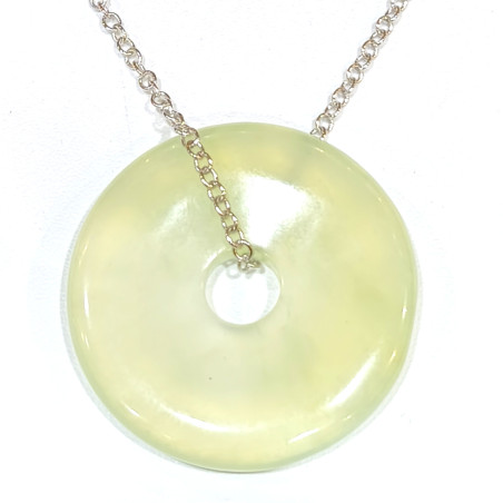 Pendentif  Jade Donut sur Chaîne Acier Inox 21 + 5 cm