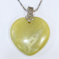 Pendentif  Jade Cœur sur Chaîne Acier Inox 21 cm