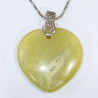 Pendentif  Jade Cœur sur Chaîne Acier Inox 42 cm