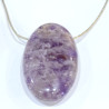 Pendentif Améthyste sur Cordon réglable Gris Pailleté