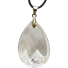 Pendentif Cristal de Roche Goutte sur Cordon Simili 42 + 5 cm