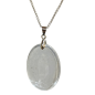 Pendentif Cristal de Roche Ovale sur Chaîne Acier Inox 21 + 2 cm