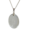 Pendentif Cristal de Roche Ovale sur Chaîne Acier Inox 42 + 2 cm