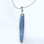 Pendentif Cyanite Bleue sur Cordon Argent Pailleté Réglable