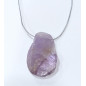 Pendentif Amétrine sur Cordon Gris Pailleté Réglable