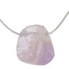 Pendentif Amétrine sur Cordon Gris Pailleté Réglable