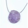 Pendentif Amétrine sur Cordon Gris Pailleté Réglable