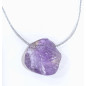 Pendentif Amétrine sur Cordon Gris Pailleté Réglable