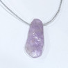 Pendentif Amétrine sur Cordon Gris Pailleté Réglable