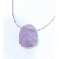 Pendentif Amétrine sur Cordon Gris Pailleté Réglable