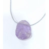 Pendentif Amétrine sur Cordon Gris Pailleté Réglable