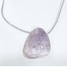 Pendentif Amétrine sur Cordon Gris Pailleté Réglable