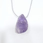 Pendentif Amétrine sur Cordon Gris Pailleté Réglable